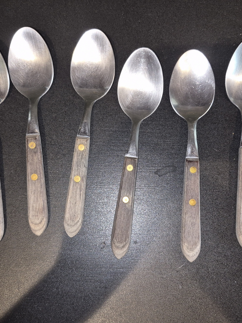15 Washington Forge TOWN COUNTRY Stainless Wood Flatware MCM Rustic Silverware - Picture 10 of 10